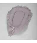 Lace Cotton Baby Uterus Bionic Bed Portable Newborn Bed Mat(Gray)