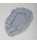 Lace Cotton Baby Uterus Bionic Bed Portable Newborn Bed Mat(Blue-green)