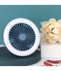 6355 Mini Carabiner Folding Fan Night Light(Blue)
