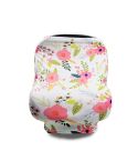 Multifunctional Enlarged Stroller Windshield Breastfeeding Towel Baby Seat Cover(Leaf Flowers)