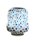 Multifunctional Enlarged Stroller Windshield Breastfeeding Towel Baby Seat Cover(Blue Dots)