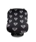 Multifunctional Enlarged Stroller Windshield Breastfeeding Towel Baby Seat Cover(Black Triangle)