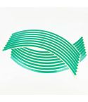 Motorcycle 18inch Wheel Stickers Modified Wheel Reflective Stickers(Green)
