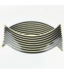 Motorcycle 18inch Wheel Stickers Modified Wheel Reflective Stickers(Black)