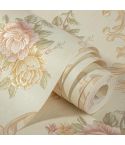 0.53 x 3m 3D Pastoral Style Wallpaper Bedroom Living Room Non-Woven Fabric Self-Adhesive Wall Sticker(203071 Off-white)