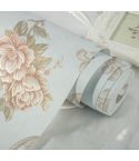 0.53 x 3m 3D Pastoral Style Wallpaper Bedroom Living Room Non-Woven Fabric Self-Adhesive Wall Sticker(203073 Light Blue)