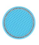 Car Universal Diamond Honeycomb Water Coaster Car Anti-Slip Mat(Blue White Diamond)