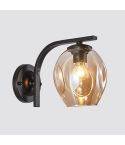5W Warm Light Simple Bedroom Study Bedside Lamp LED Wall Lamp Creative Corridor Wall Lamp(2035 Black Amber)