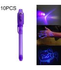 10 PCS Creative Magic UV Light Invisible Ink Pen Marker Pen(Purple)