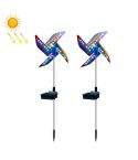 2 PCS / Set Solar Windmill Lamp Outdoor Garden Decorative Light LED Lawn Lamp (Colorful Light)