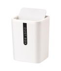 Mini Office Coffee Table Desktop Plastic Shake Lid Storage Trash Can(White)
