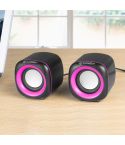 YEEZE A1 Multimedia USB2.0 Desktop Speaker Mini Computer Notebook Speaker(Black Purple)