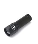 2 PCS Three-Speed Zoom LED Flashlight Mini Aluminum Flashlight(Black)