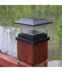 Outdoor Solar Column Lamp IP44 Waterproof Garden Fence Light Solar Street Lamp(Black Shell+White Light)