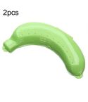 2 PCS Cute 3 Colors Fruit Banana Protector Box Lunch Container Storage Box  for Kids(Green)