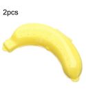 2 PCS Cute 3 Colors Fruit Banana Protector Box Lunch Container Storage Box  for Kids(YELLOW)
