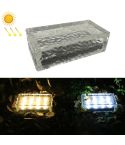 Outdoor Solar Buried Lamp Ice Square Glass Garden Decoration Waterproof Grass Lamp(White Light)