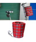 Bicycle Basket Cloth Hanging Basket Folding Bicycle Basket(Red Square)
