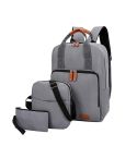 3 In 1 Travel Backpack Student School Bag USB Computer Backpack(light Grey)