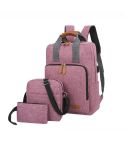 3 In 1 Travel Backpack Student School Bag USB Computer Backpack(Pink)