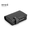 Dual Card Aluminum Alloy Card Box RFID Anti-Theft Wallet(Crocodile Pattern Black)