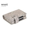 Dual Card Aluminum Alloy Card Box RFID Anti-Theft Wallet(Snake Pattern Gray)