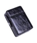 Men PU Leathe Retro Lighter Cigarette Box(Black)