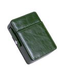 Men PU Leathe Retro Lighter Cigarette Box(Green)