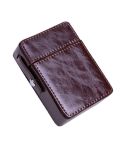 Men PU Leathe Retro Lighter Cigarette Box(Brown)