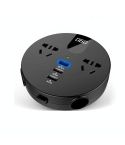 QC3.0 Car 12V 24V To 110V 220V Multi-function Inverter(Black Round)