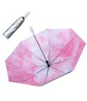 Illustrator Tri-Folding Umbrella Titanium Silver Glue Anti-Ultraviolet Folding Umbrella(Automatic Half Summer)