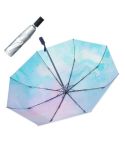 Illustrator Tri-Folding Umbrella Titanium Silver Glue Anti-Ultraviolet Folding Umbrella(Manual Star Dream)