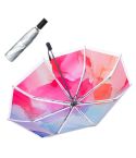 Illustrator Tri-Folding Umbrella Titanium Silver Glue Anti-Ultraviolet Folding Umbrella(Manual Halo)