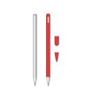 2 Sets 3 In 1 Stylus Silicone Protective Cover + Two-Color Pen Cap Set For Huawei M-Pencil(Red)