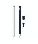 2 Sets 3 In 1 Stylus Silicone Protective Cover + Two-Color Pen Cap Set For Huawei M-Pencil(Midnight Blue)