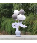 6 PCS Car Ornaments Love Balloon Personality Macaron Color Car Ornament(Gray White)