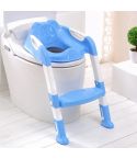 Baby Potty Toilet Chair Training Seat With Adjustable Ladder Infant Anti Slip Folding Toilet Trainer Safety Seats(Blue)