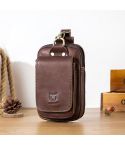 BULL CAPTAIN 028 Multi-Function Cattle Leather Waist Bag Magnetic Buckle Mobile Phone Belt Bag(Coffee)