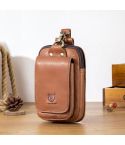 BULL CAPTAIN 028 Multi-Function Cattle Leather Waist Bag Magnetic Buckle Mobile Phone Belt Bag(Yellow Brown)