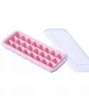 Creative 24 Grid Silicone Ice Tray Home Large Ice Cube Mold Ice Box with Lid(Light Pink)