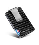 New-Bring Metal Carbon Fiber Wallet Ultra-Thin Card Holder Male RFID Anti-Theft Simple Wallet Bank Credit Card Storage Device(Black)