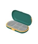 HW073 Portable Cut Medicine Large-capacity Pill Box Compartment Sealed Small Pill Box(Green)