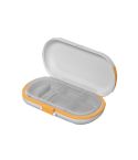 HW073 Portable Cut Medicine Large-capacity Pill Box Compartment Sealed Small Pill Box(White Yellow)