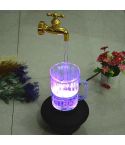 Magic Colorful Water Cup Light Imitation Flowing Water Hanging Decorative Ornaments, EU Plug(Faucet)