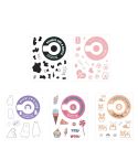 5 PCS 5 in 1 DIY Cute Cartoon  Camera Stickers Set for Fujifilm Instax mini 11(Dessert Animal Series)