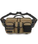 Ozuko 9449 Outdoor Large-Capacity Waist Bag Multifunctional Sports Waterproof Crossbody Bag(Khaki)