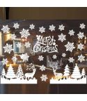 Christmas Decoration Window Stickers Wall Stickers Shopping Mall Supermarket Window Decoration(White 818)