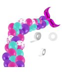 5011 Birthday Party Decoration 12 Inch Mermaid Tail Latex Balloon Set(Rose Red)