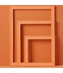 3 in 1 Different Sizes Morandi Color Wooden Photo Frame Series Color Spray Paint Photo Props Photography Background Ornaments(Normal Yellow)