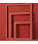 3 in 1 Different Sizes Morandi Color Wooden Photo Frame Series Color Spray Paint Photo Props Photography Background Ornaments(Normal  Red)